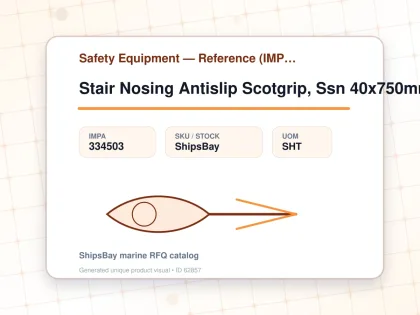 Stair Nosing Antislip Scotgrip, Ssn 40x750mm Safe Yellow Fine - Safety Equipment — Reference (IMPA) - IMPA 334503 - UOM SHT