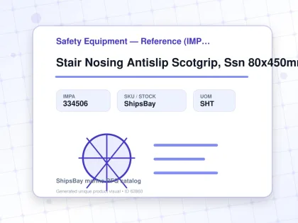 Stair Nosing Antislip Scotgrip, Ssn 80x450mm Safe Yellow Fine - Safety Equipment — Reference (IMPA) - IMPA 334506 - UOM SHT