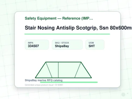 Stair Nosing Antislip Scotgrip, Ssn 80x600mm Safe Yellow Fine - Safety Equipment — Reference (IMPA) - IMPA 334507 - UOM SHT