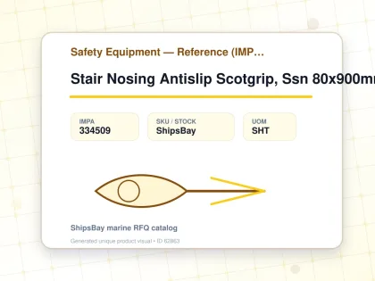 Stair Nosing Antislip Scotgrip, Ssn 80x900mm Safe Yellow Fine - Safety Equipment — Reference (IMPA) - IMPA 334509 - UOM SHT