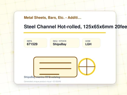 Steel Channel Hot-rolled, 125x65x6mm 20feet - Metal Sheets, Bars, Etc. - Additional Items - IMPA 671529 - UOM LGH