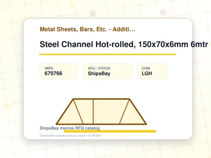 Steel Channel Hot-rolled, 150x70x6mm 6mtr - Metal Sheets, Bars, Etc. - Additional Items - IMPA 670766 - UOM LGH