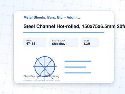 Steel Channel Hot-rolled, 150x75x6.5mm 20feet - Metal Sheets, Bars, Etc. - Additional Items - IMPA 671551 - UOM LGH