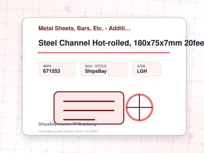 Steel Channel Hot-rolled, 180x75x7mm 20feet - Metal Sheets, Bars, Etc. - Additional Items - IMPA 671553 - UOM LGH