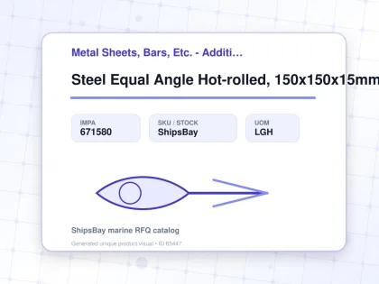 Steel Equal Angle Hot-rolled, 150x150x15mm 20feet - Metal Sheets, Bars, Etc. - Additional Items - IMPA 671580 - UOM LGH