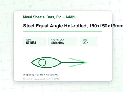 Steel Equal Angle Hot-rolled, 150x150x19mm 20feet - Metal Sheets, Bars, Etc. - Additional Items - IMPA 671581 - UOM LGH