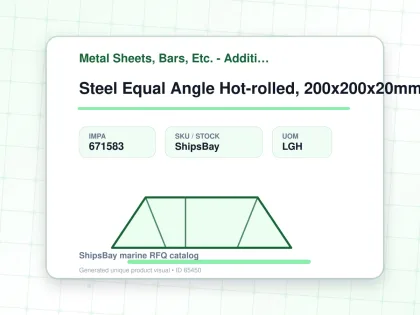 Steel Equal Angle Hot-rolled, 200x200x20mm 20feet - Metal Sheets, Bars, Etc. - Additional Items - IMPA 671583 - UOM LGH