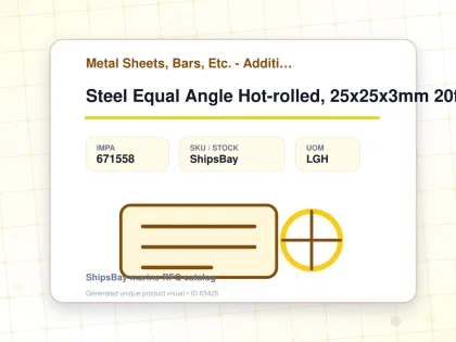 Steel Equal Angle Hot-rolled, 25x25x3mm 20feet - Metal Sheets, Bars, Etc. - Additional Items - IMPA 671558 - UOM LGH