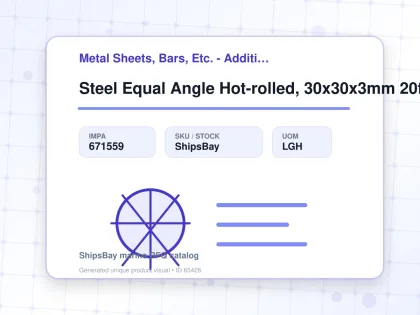 Steel Equal Angle Hot-rolled, 30x30x3mm 20feet - Metal Sheets, Bars, Etc. - Additional Items - IMPA 671559 - UOM LGH