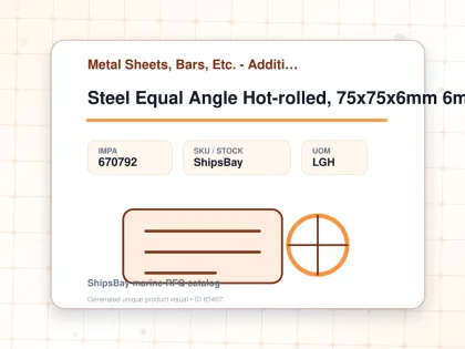 Steel Equal Angle Hot-rolled, 75x75x6mm 6mtr - Metal Sheets, Bars, Etc. - Additional Items - IMPA 670792 - UOM LGH