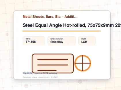 Steel Equal Angle Hot-rolled, 75x75x9mm 20feet - Metal Sheets, Bars, Etc. - Additional Items - IMPA 671568 - UOM LGH