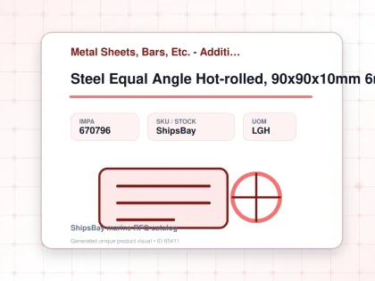 Steel Equal Angle Hot-rolled, 90x90x10mm 6mtr - Metal Sheets, Bars, Etc. - Additional Items - IMPA 670796 - UOM LGH