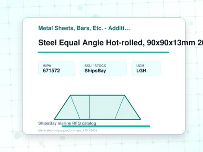 Steel Equal Angle Hot-rolled, 90x90x13mm 20feet - Metal Sheets, Bars, Etc. - Additional Items - IMPA 671572 - UOM LGH