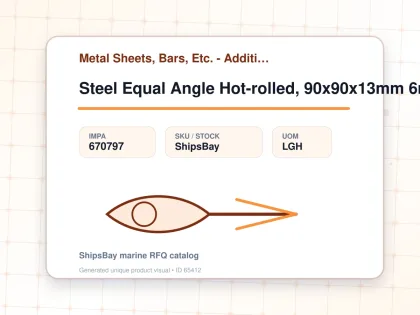 Steel Equal Angle Hot-rolled, 90x90x13mm 6mtr - Metal Sheets, Bars, Etc. - Additional Items - IMPA 670797 - UOM LGH