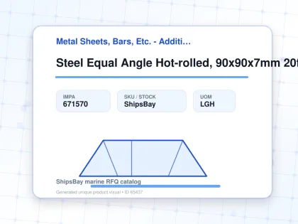 Steel Equal Angle Hot-rolled, 90x90x7mm 20feet - Metal Sheets, Bars, Etc. - Additional Items - IMPA 671570 - UOM LGH