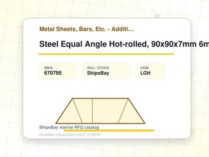 Steel Equal Angle Hot-rolled, 90x90x7mm 6mtr - Metal Sheets, Bars, Etc. - Additional Items - IMPA 670795 - UOM LGH