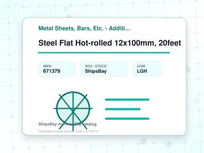 Steel Flat Hot-rolled 12x100mm, 20feet - Metal Sheets, Bars, Etc. - Additional Items - IMPA 671379 - UOM LGH