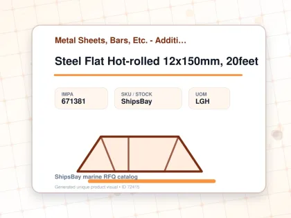 Steel Flat Hot-rolled 12x150mm, 20feet - Metal Sheets, Bars, Etc. - Additional Items - IMPA 671381 - UOM LGH