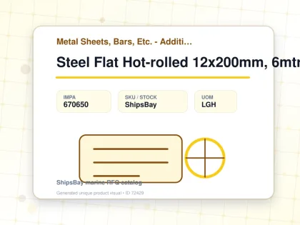 Steel Flat Hot-rolled 12x200mm, 6mtr - Metal Sheets, Bars, Etc. - Additional Items - IMPA 670650 - UOM LGH
