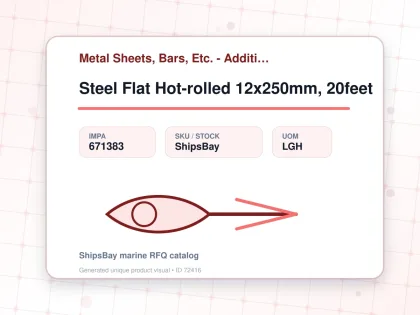 Steel Flat Hot-rolled 12x250mm, 20feet - Metal Sheets, Bars, Etc. - Additional Items - IMPA 671383 - UOM LGH