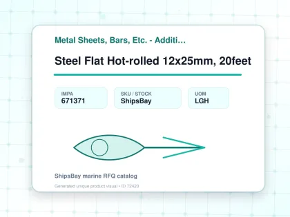 Steel Flat Hot-rolled 12x25mm, 20feet - Metal Sheets, Bars, Etc. - Additional Items - IMPA 671371 - UOM LGH