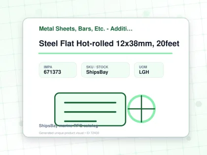 Steel Flat Hot-rolled 12x38mm, 20feet - Metal Sheets, Bars, Etc. - Additional Items - IMPA 671373 - UOM LGH