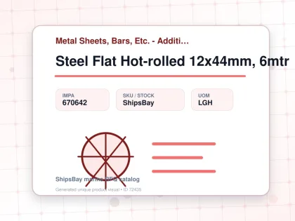 Steel Flat Hot-rolled 12x44mm, 6mtr - Metal Sheets, Bars, Etc. - Additional Items - IMPA 670642 - UOM LGH