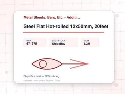 Steel Flat Hot-rolled 12x50mm, 20feet - Metal Sheets, Bars, Etc. - Additional Items - IMPA 671375 - UOM LGH