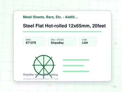 Steel Flat Hot-rolled 12x65mm, 20feet - Metal Sheets, Bars, Etc. - Additional Items - IMPA 671376 - UOM LGH
