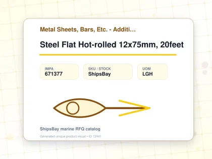 Steel Flat Hot-rolled 12x75mm, 20feet - Metal Sheets, Bars, Etc. - Additional Items - IMPA 671377 - UOM LGH