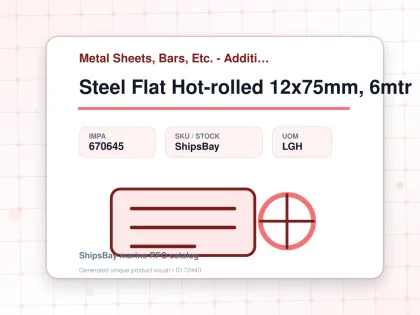 Steel Flat Hot-rolled 12x75mm, 6mtr - Metal Sheets, Bars, Etc. - Additional Items - IMPA 670645 - UOM LGH