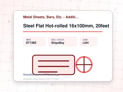 Steel Flat Hot-rolled 16x100mm, 20feet - Metal Sheets, Bars, Etc. - Additional Items - IMPA 671392 - UOM LGH