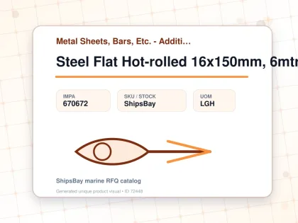 Steel Flat Hot-rolled 16x150mm, 6mtr - Metal Sheets, Bars, Etc. - Additional Items - IMPA 670672 - UOM LGH