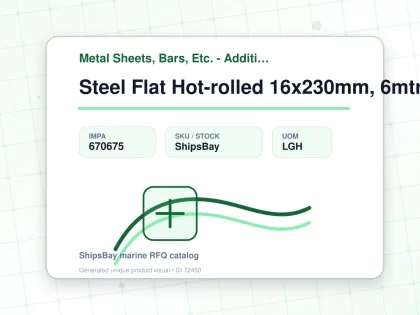 Steel Flat Hot-rolled 16x230mm, 6mtr - Metal Sheets, Bars, Etc. - Additional Items - IMPA 670675 - UOM LGH