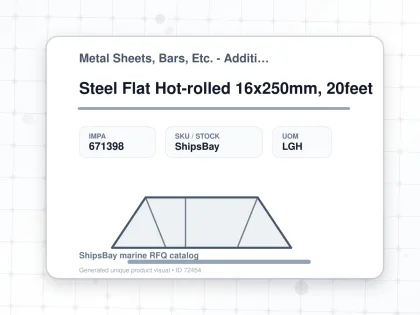 Steel Flat Hot-rolled 16x250mm, 20feet - Metal Sheets, Bars, Etc. - Additional Items - IMPA 671398 - UOM LGH