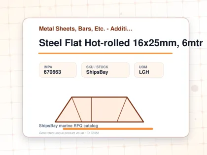 Steel Flat Hot-rolled 16x25mm, 6mtr - Metal Sheets, Bars, Etc. - Additional Items - IMPA 670663 - UOM LGH