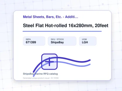 Steel Flat Hot-rolled 16x280mm, 20feet - Metal Sheets, Bars, Etc. - Additional Items - IMPA 671399 - UOM LGH