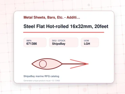 Steel Flat Hot-rolled 16x32mm, 20feet - Metal Sheets, Bars, Etc. - Additional Items - IMPA 671386 - UOM LGH