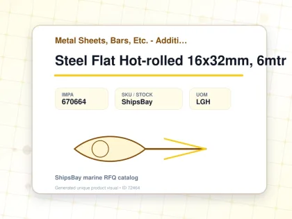 Steel Flat Hot-rolled 16x32mm, 6mtr - Metal Sheets, Bars, Etc. - Additional Items - IMPA 670664 - UOM LGH