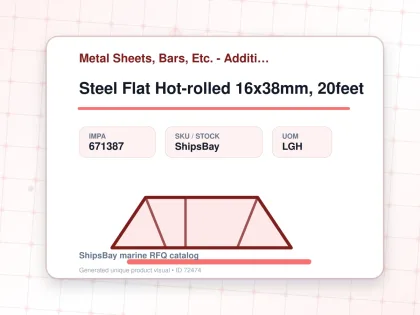 Steel Flat Hot-rolled 16x38mm, 20feet - Metal Sheets, Bars, Etc. - Additional Items - IMPA 671387 - UOM LGH