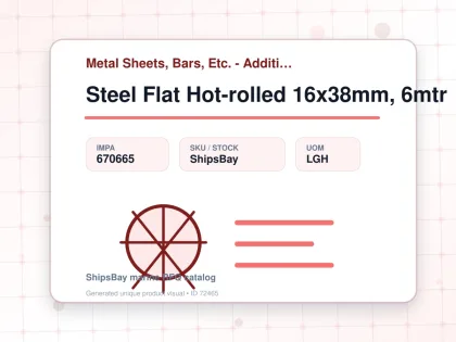 Steel Flat Hot-rolled 16x38mm, 6mtr - Metal Sheets, Bars, Etc. - Additional Items - IMPA 670665 - UOM LGH