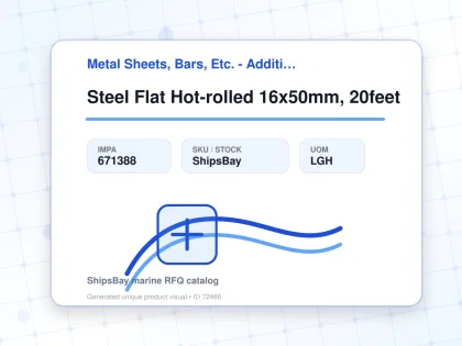 Steel Flat Hot-rolled 16x50mm, 20feet - Metal Sheets, Bars, Etc. - Additional Items - IMPA 671388 - UOM LGH