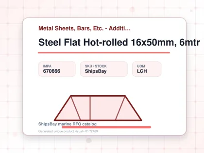 Steel Flat Hot-rolled 16x50mm, 6mtr - Metal Sheets, Bars, Etc. - Additional Items - IMPA 670666 - UOM LGH
