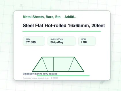 Steel Flat Hot-rolled 16x65mm, 20feet - Metal Sheets, Bars, Etc. - Additional Items - IMPA 671389 - UOM LGH