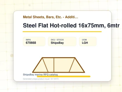 Steel Flat Hot-rolled 16x75mm, 6mtr - Metal Sheets, Bars, Etc. - Additional Items - IMPA 670668 - UOM LGH