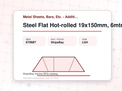 Steel Flat Hot-rolled 19x150mm, 6mtr - Metal Sheets, Bars, Etc. - Additional Items - IMPA 670687 - UOM LGH