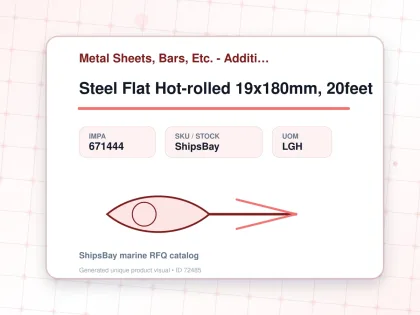 Steel Flat Hot-rolled 19x180mm, 20feet - Metal Sheets, Bars, Etc. - Additional Items - IMPA 671444 - UOM LGH