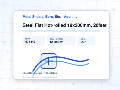 Steel Flat Hot-rolled 19x300mm, 20feet - Metal Sheets, Bars, Etc. - Additional Items - IMPA 671447 - UOM LGH