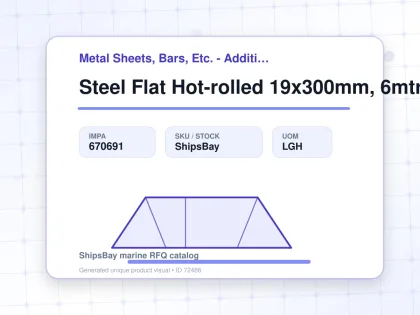 Steel Flat Hot-rolled 19x300mm, 6mtr - Metal Sheets, Bars, Etc. - Additional Items - IMPA 670691 - UOM LGH