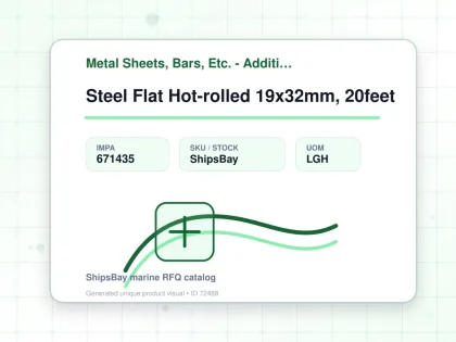 Steel Flat Hot-rolled 19x32mm, 20feet - Metal Sheets, Bars, Etc. - Additional Items - IMPA 671435 - UOM LGH